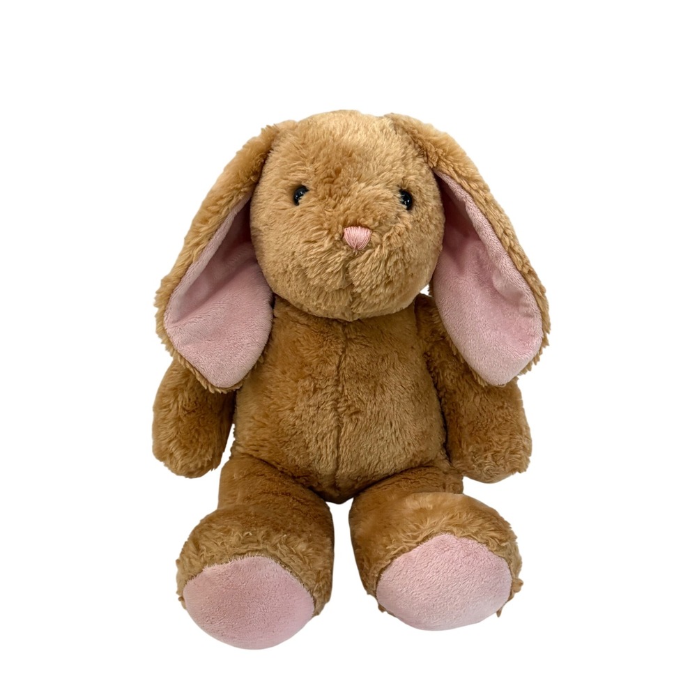 Build A Bear Pawlette Bunny Rabbit Plush Brown Pink Ears 2016 Stuffed Animal 16"